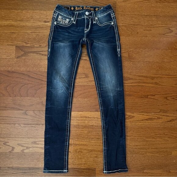 NWOT Rock Revival Yui Dark-wash Skinny Jeans 26 - Picture 6 of 6